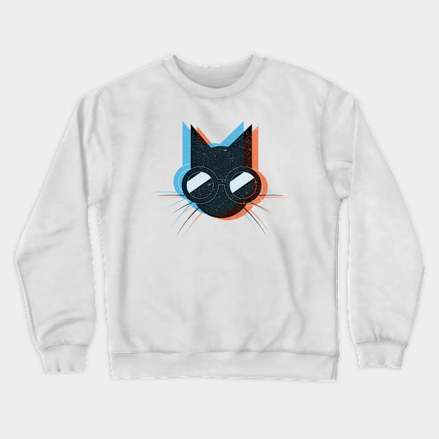 Cool Cat Wearing Sunglasses Crewneck Sweatshirt by Commykaze